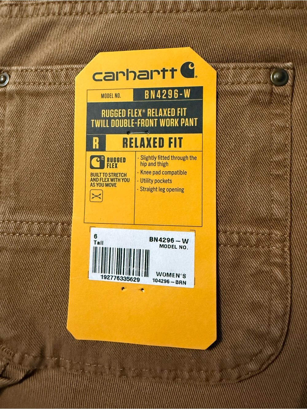 Carhartt Men's Cargo Pants in Brown with Yellow Tag